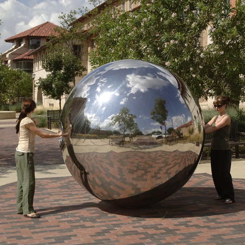 Šiuolaikinė nerūdijančio plieno sferinė skulptūra